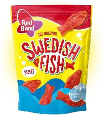 Жевательные конфеты Red Band Шведская Рыбка Малина 100 гр